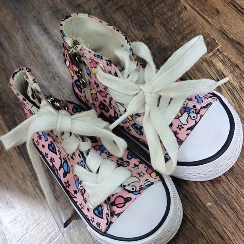 Kids Pink High-Top Sneakers
